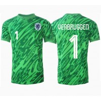 Maglia Calcio Paesi Bassi Bart Verbruggen #1 Portiere Prima Divisa Europei 2024 Manica Corta